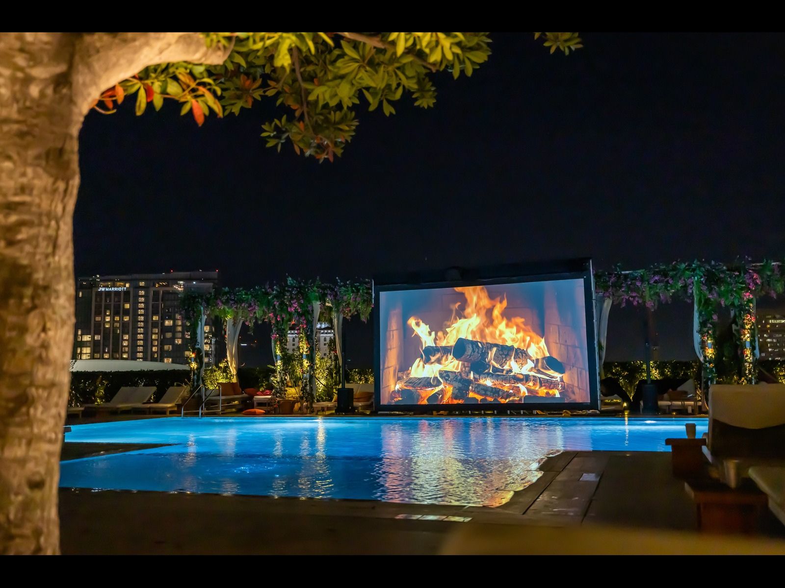 Outdoor Projector with Screen